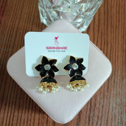 Picture of Black Flower Jhumki