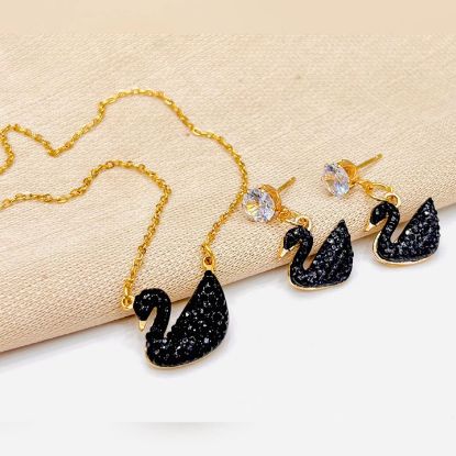 Picture of Black Sawn Necklace Set